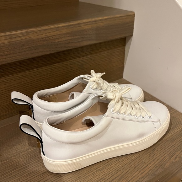 Stuart Weitzman White Lace-Up Sneakers - Picture 3 of 13